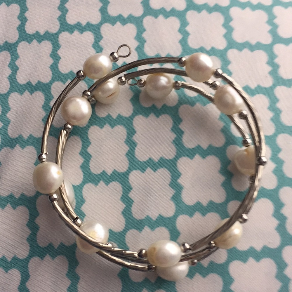 Sterling silver pearl bracelet. Slightly used.